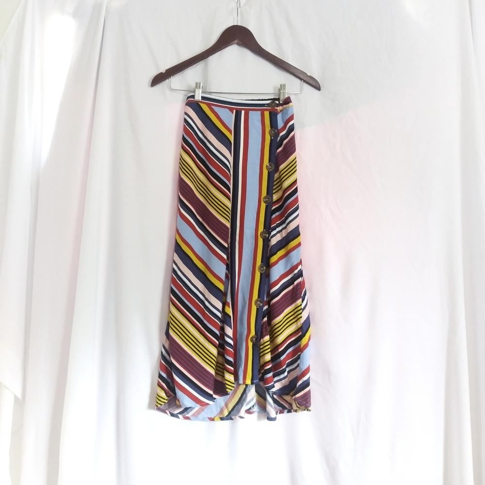 Alya Striped Maxi Skirt in Blue, Yellow, Burgundy, Black